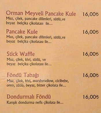 Roma Dondurmacısı меню