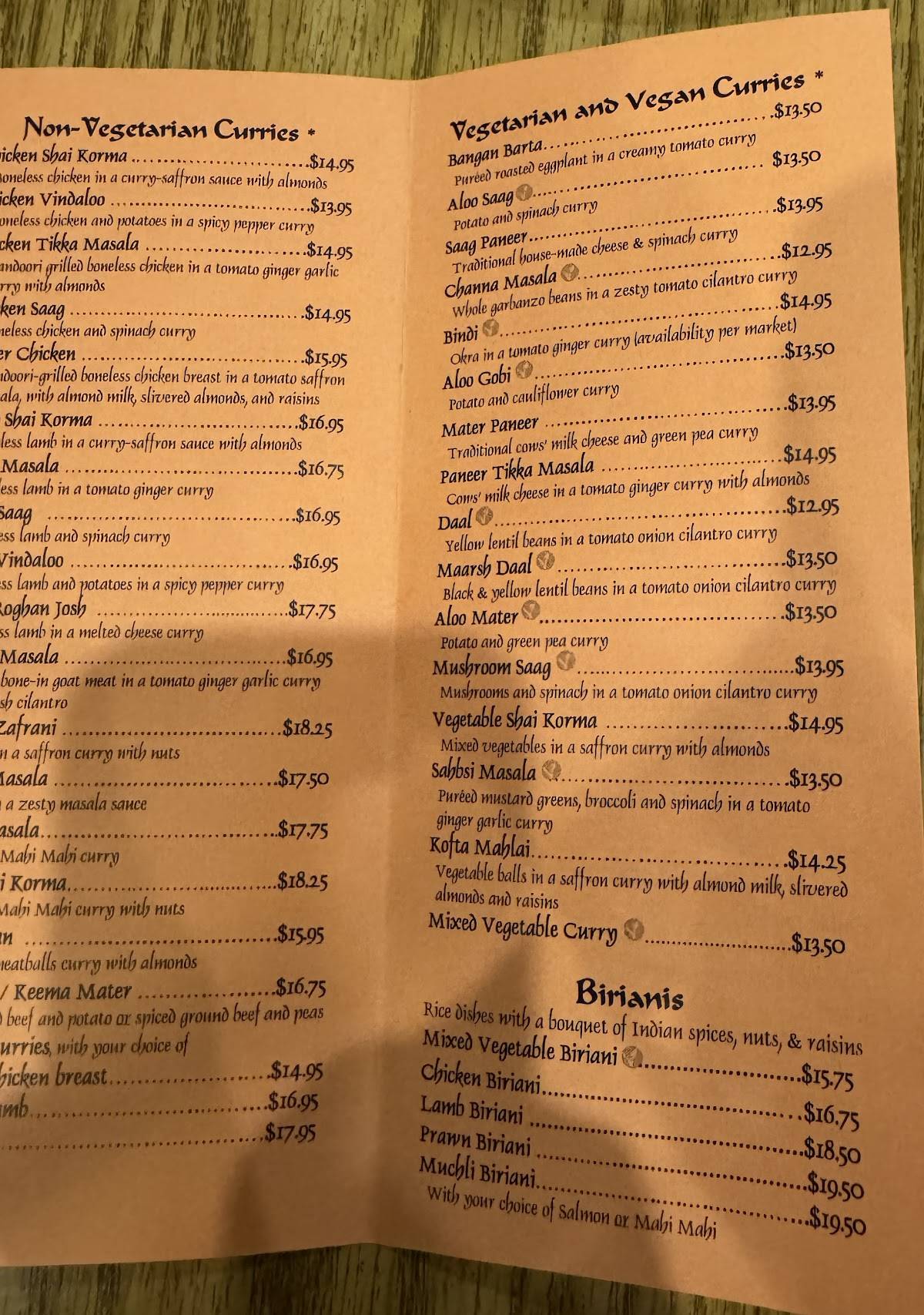Café Raj меню