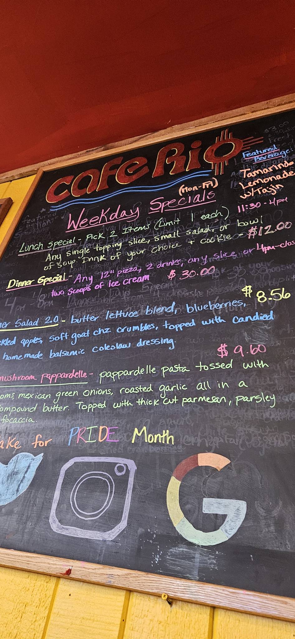 Cafe Rio Pizza меню