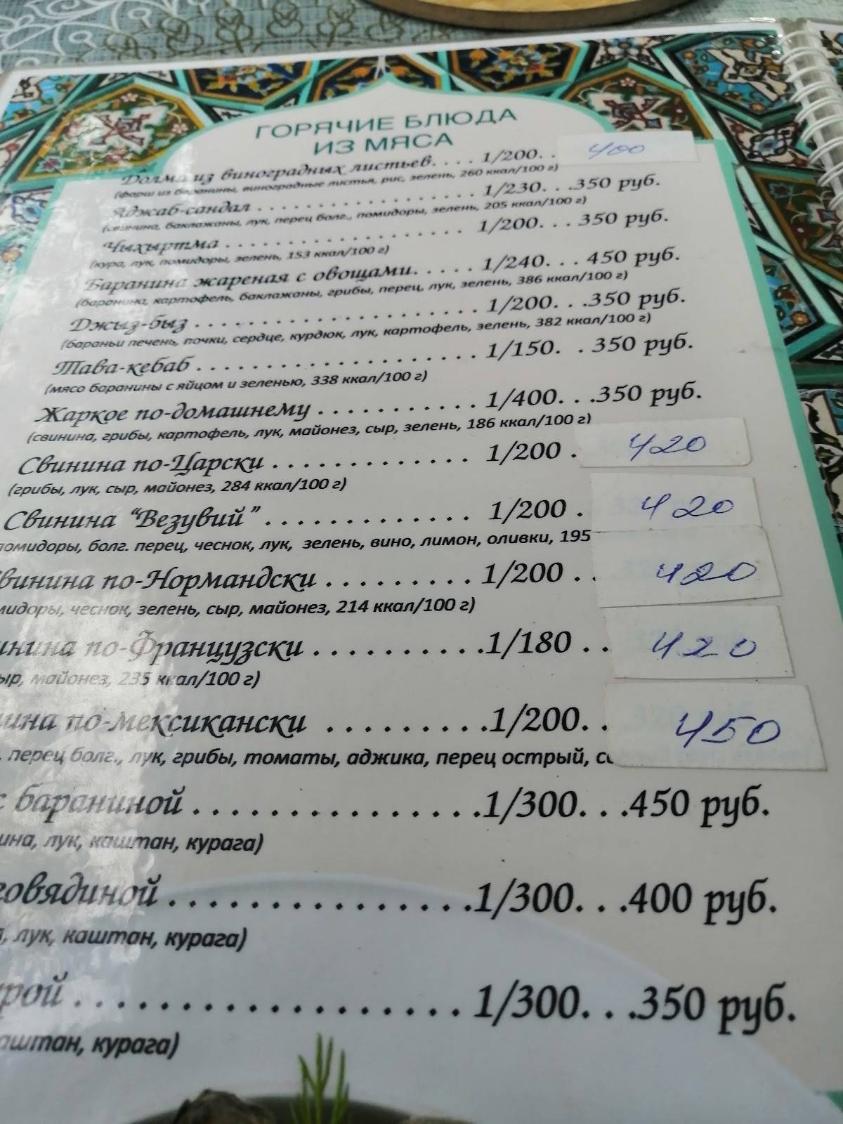 Сим-Сим меню