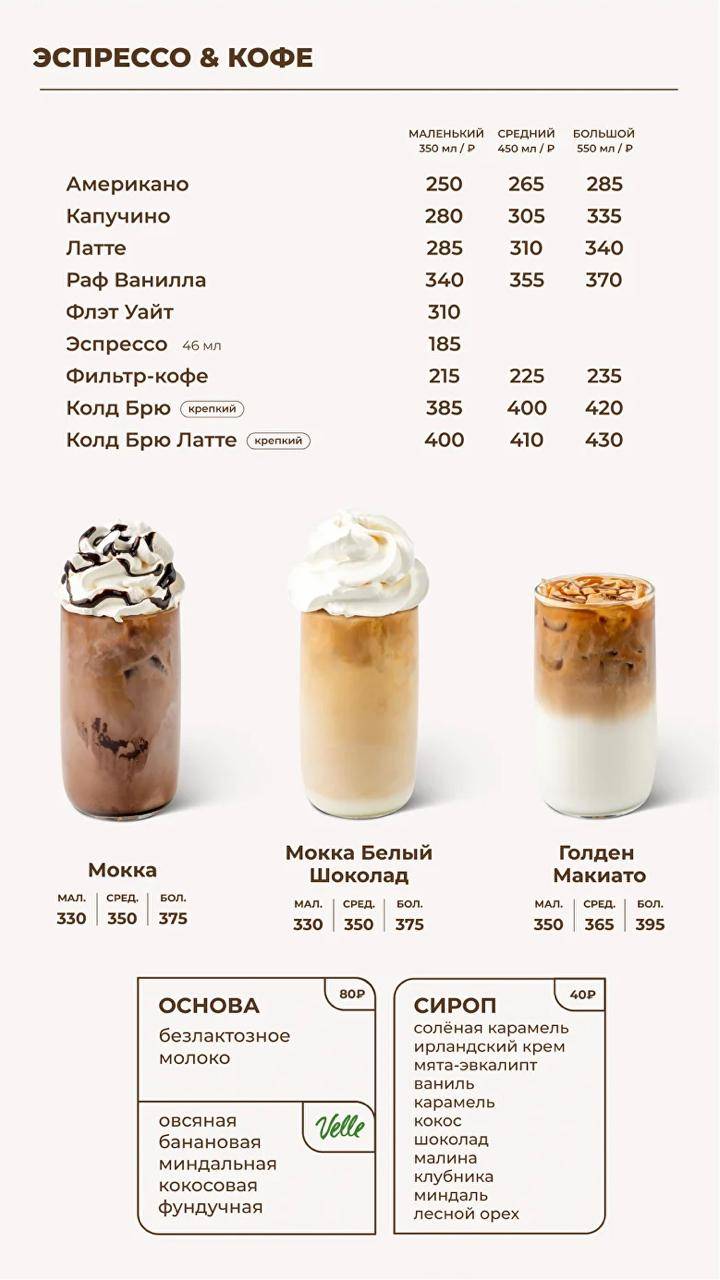 Stars Coffee меню