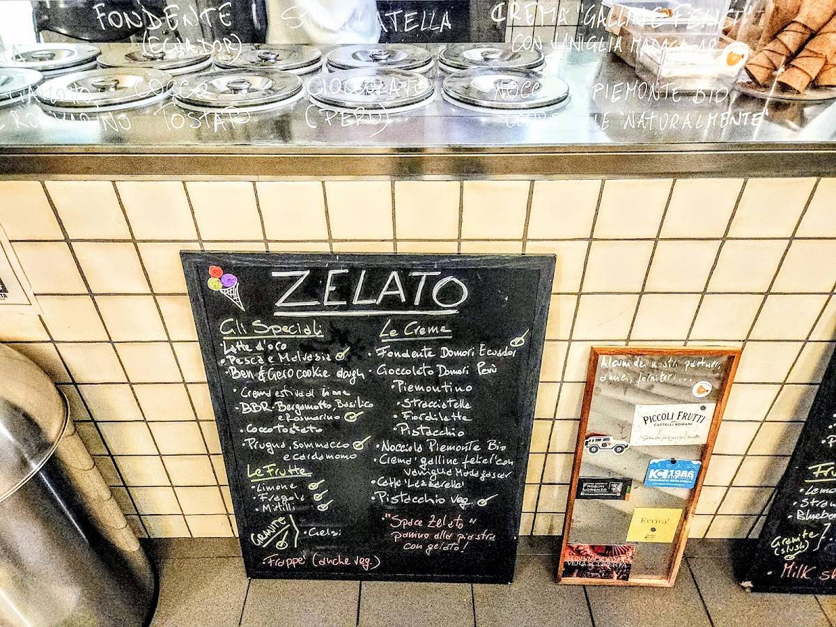 Zelato меню