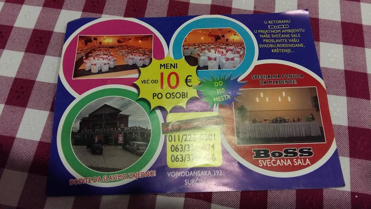 Cafe pizzeria Boss меню