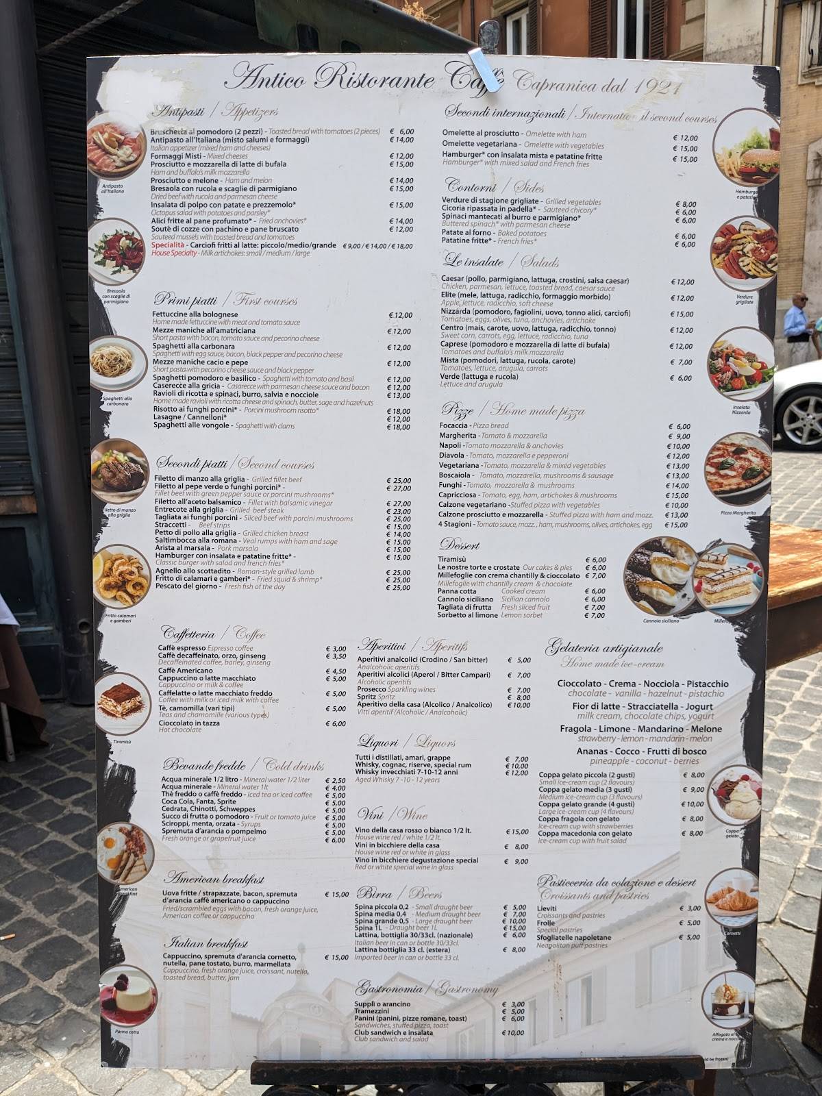 Caffè Capranica меню