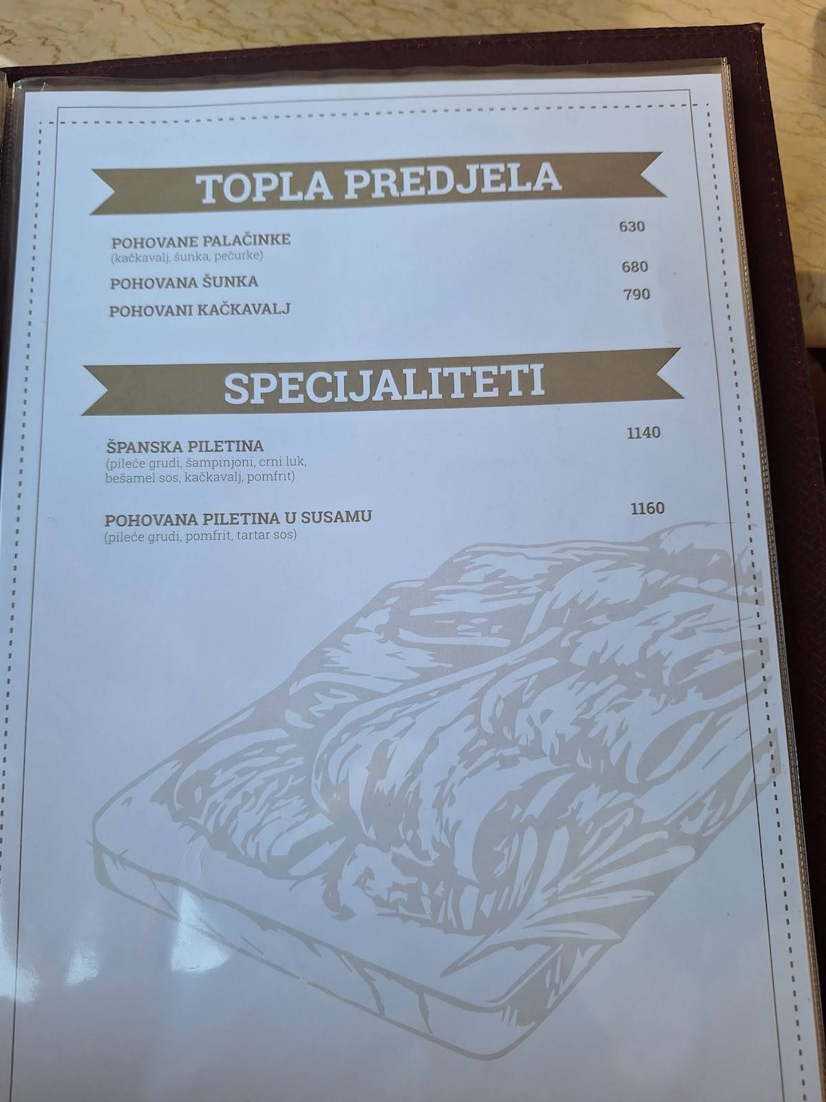 Caffe Pizzeria Lav меню