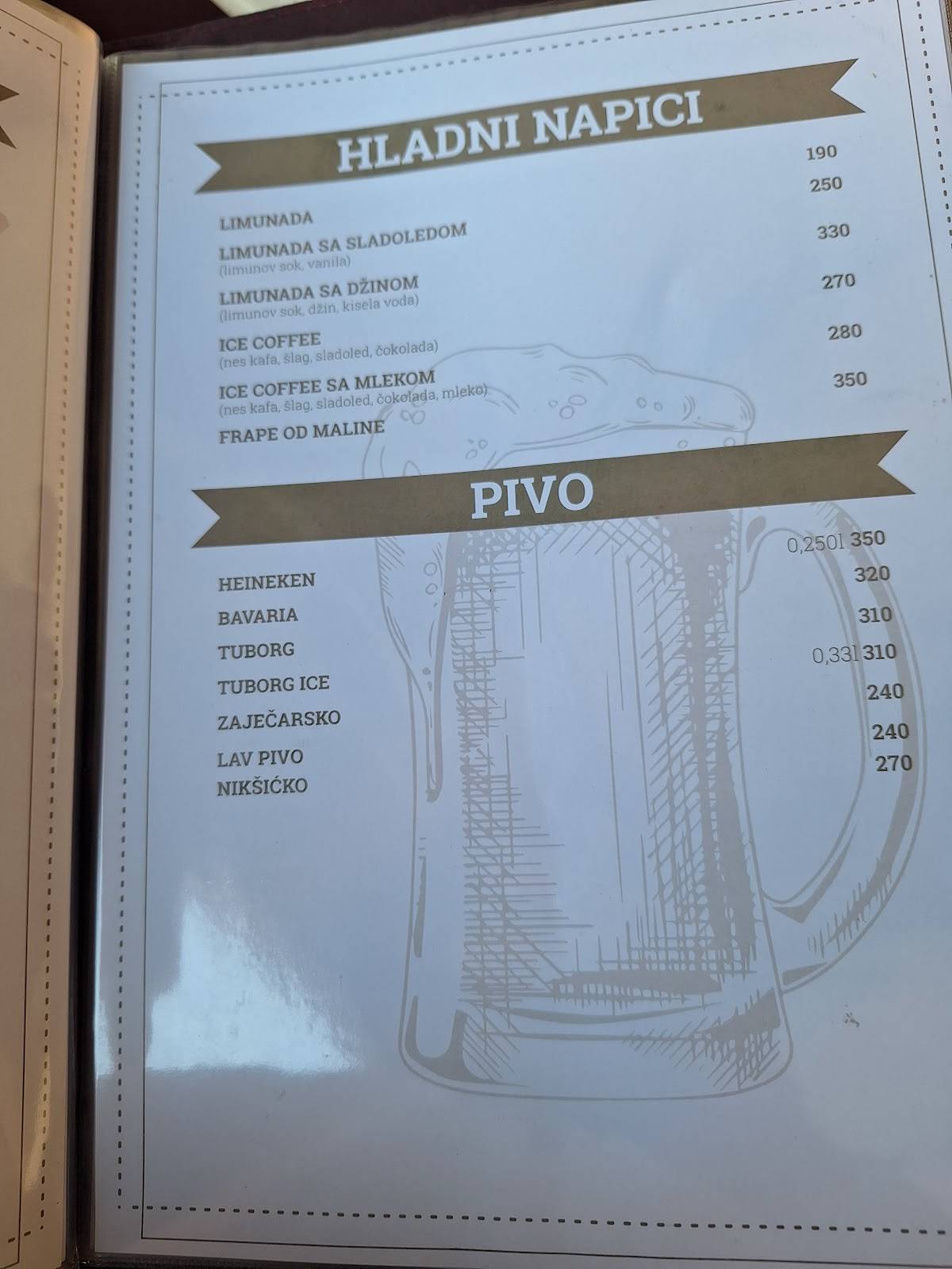 Caffe Pizzeria Lav меню