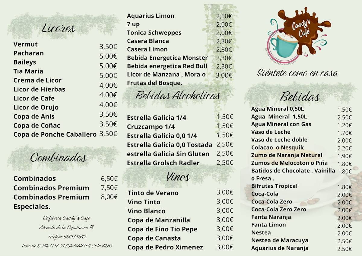 Candy's Café меню