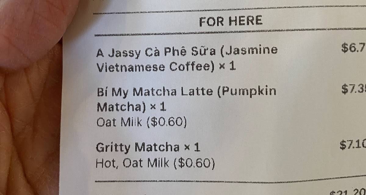 Càphê Roasters меню