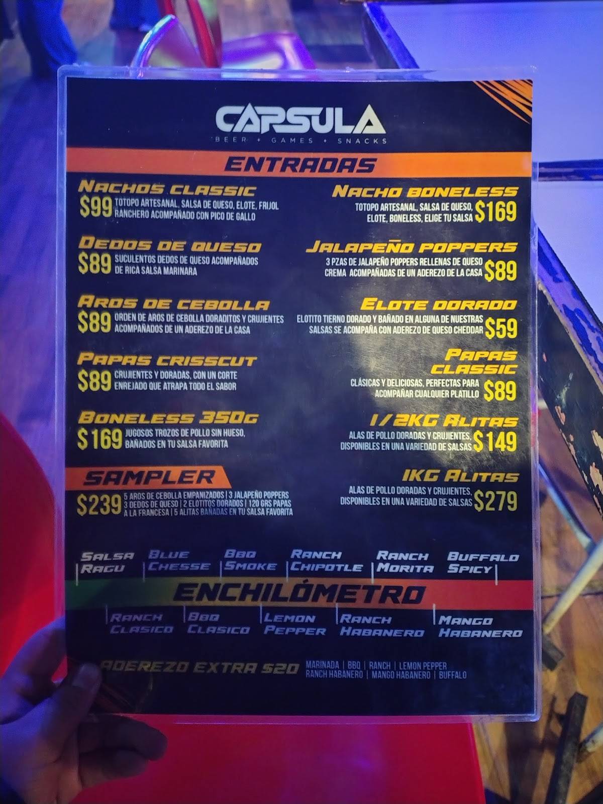 Capsula-Restaurant меню