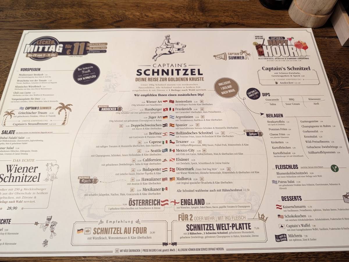 Captain's Schnitzel Rostock-Stadt меню