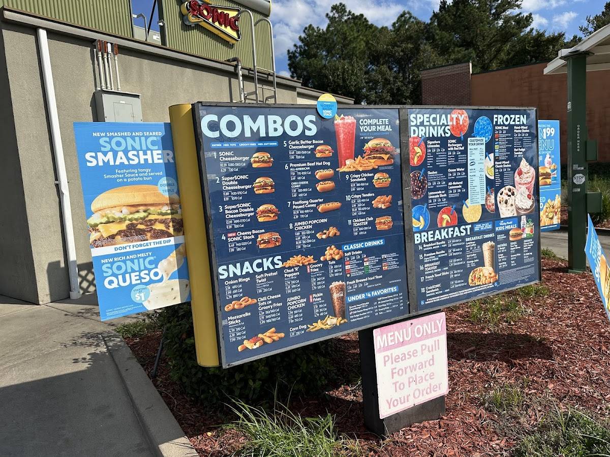 Sonic Drive-In меню