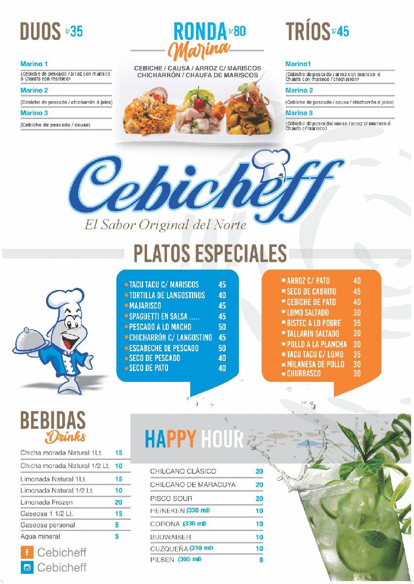 Cebicheff меню