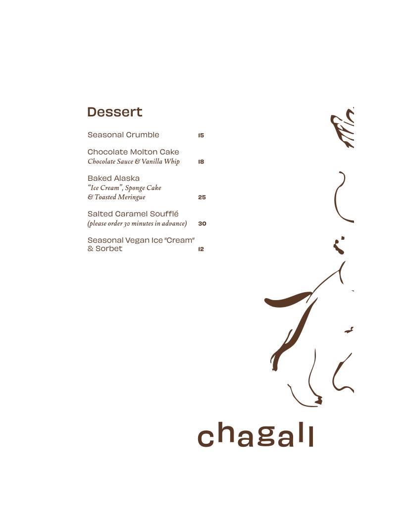 Chagall меню