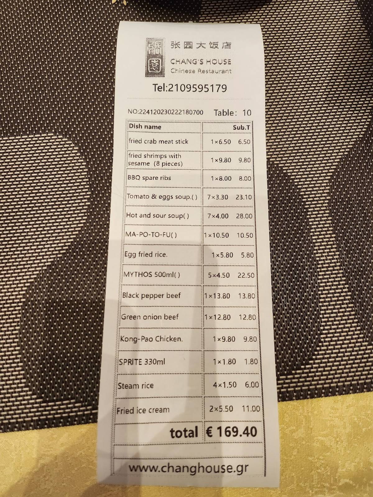Chang's house chinese restaurant меню