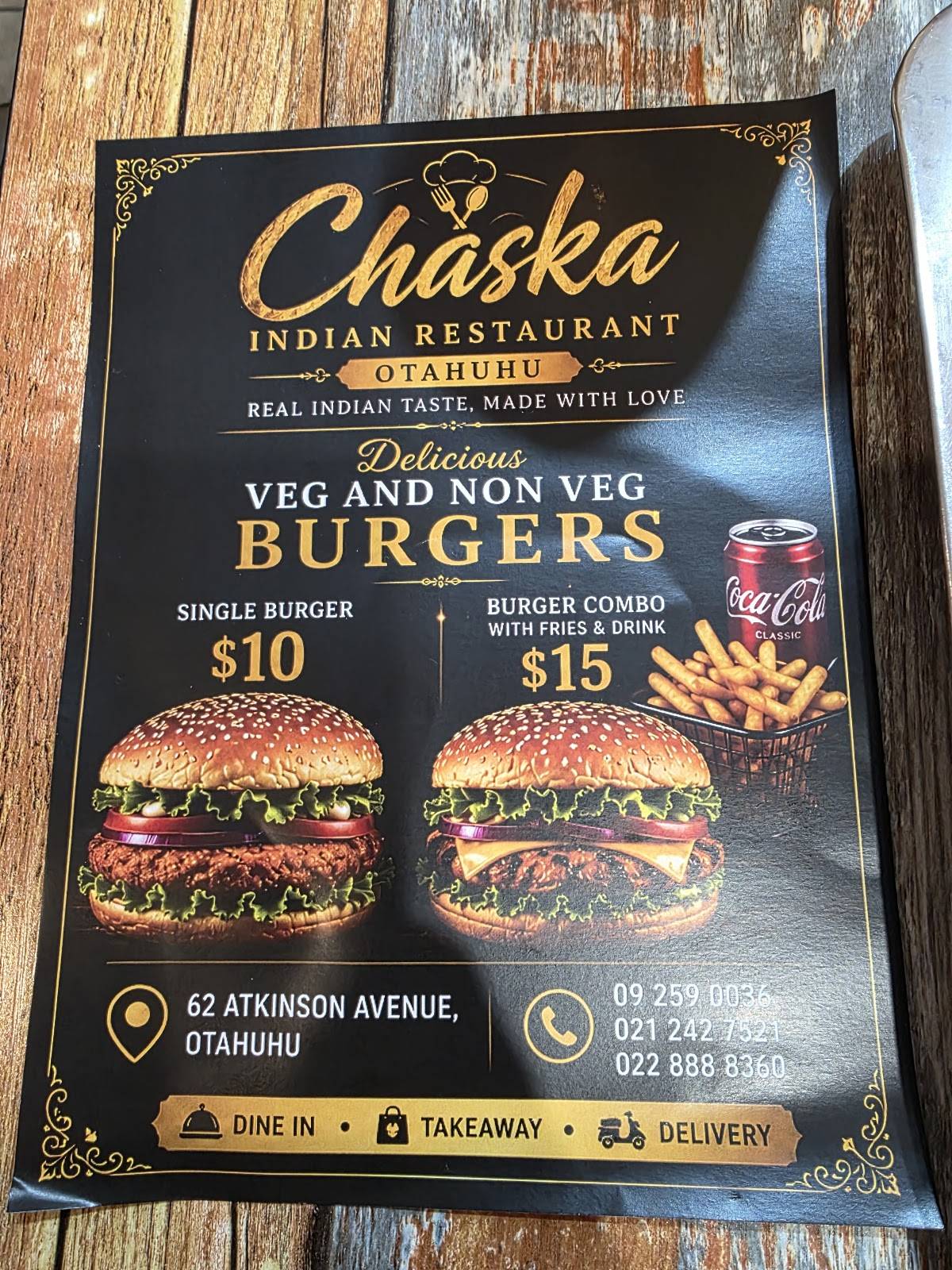Chaska Indian Restaurant Otahuhu меню