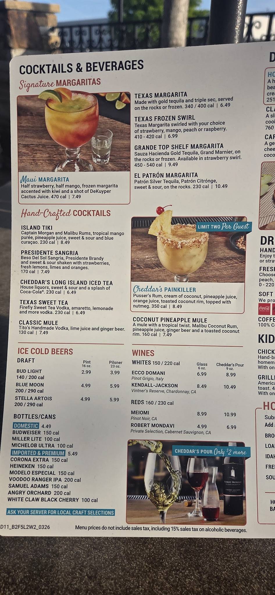 Cheddar's Scratch Kitchen меню