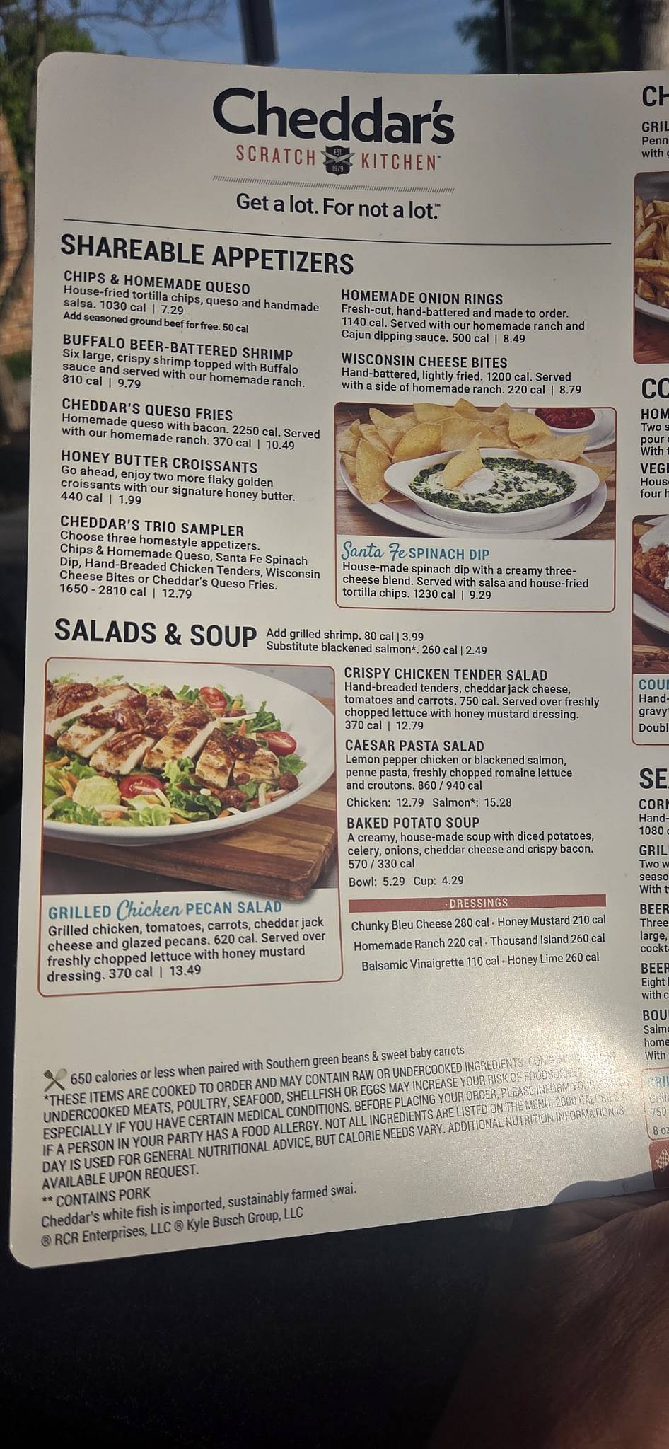 Cheddar's Scratch Kitchen меню