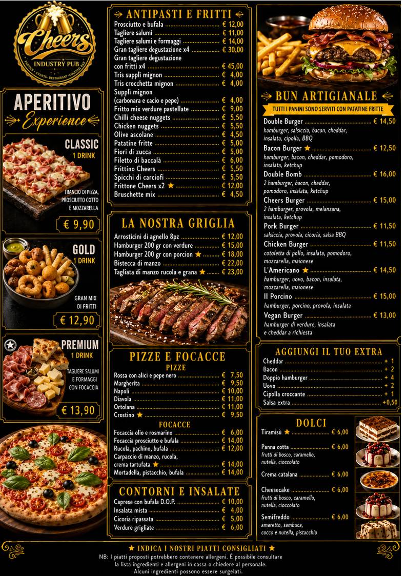 Cheers industry pub меню