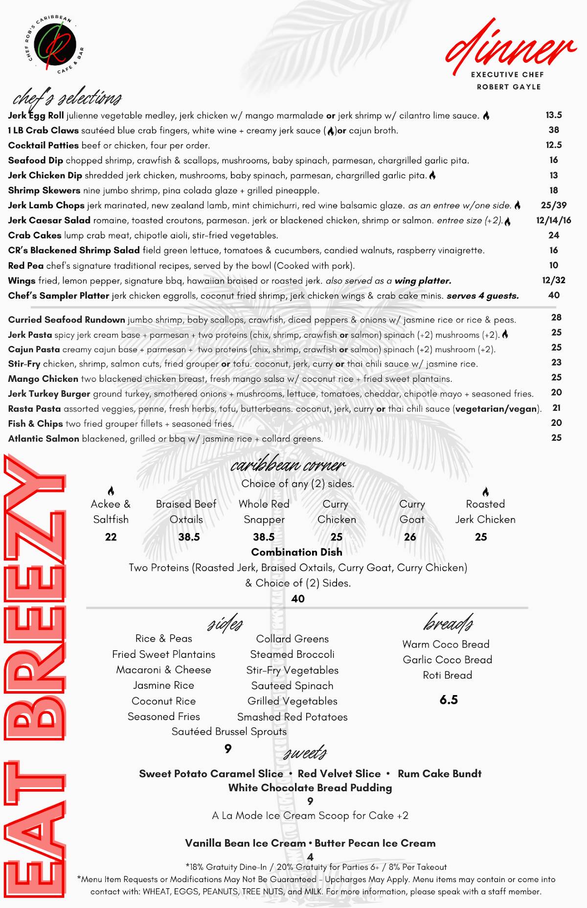 Chef Rob's Cafe & Bar меню