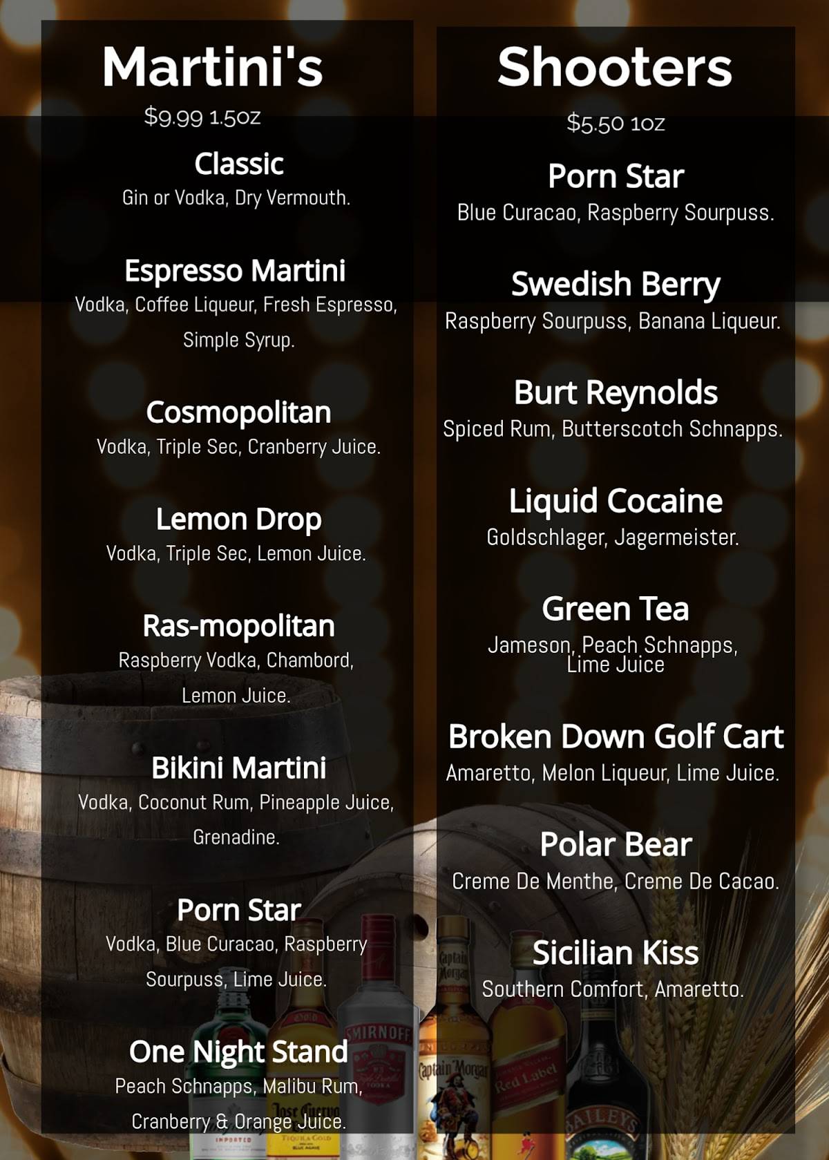 Chicago Pub & Billiards меню