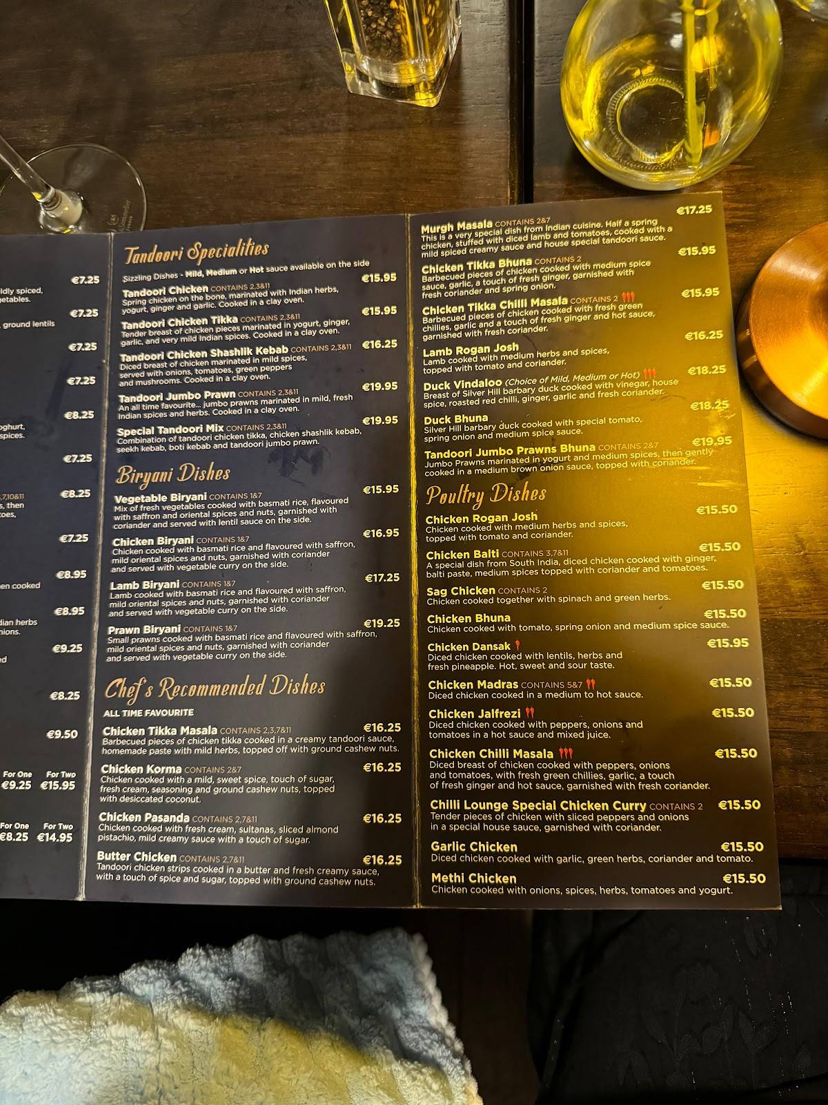 Chilli Lounge меню