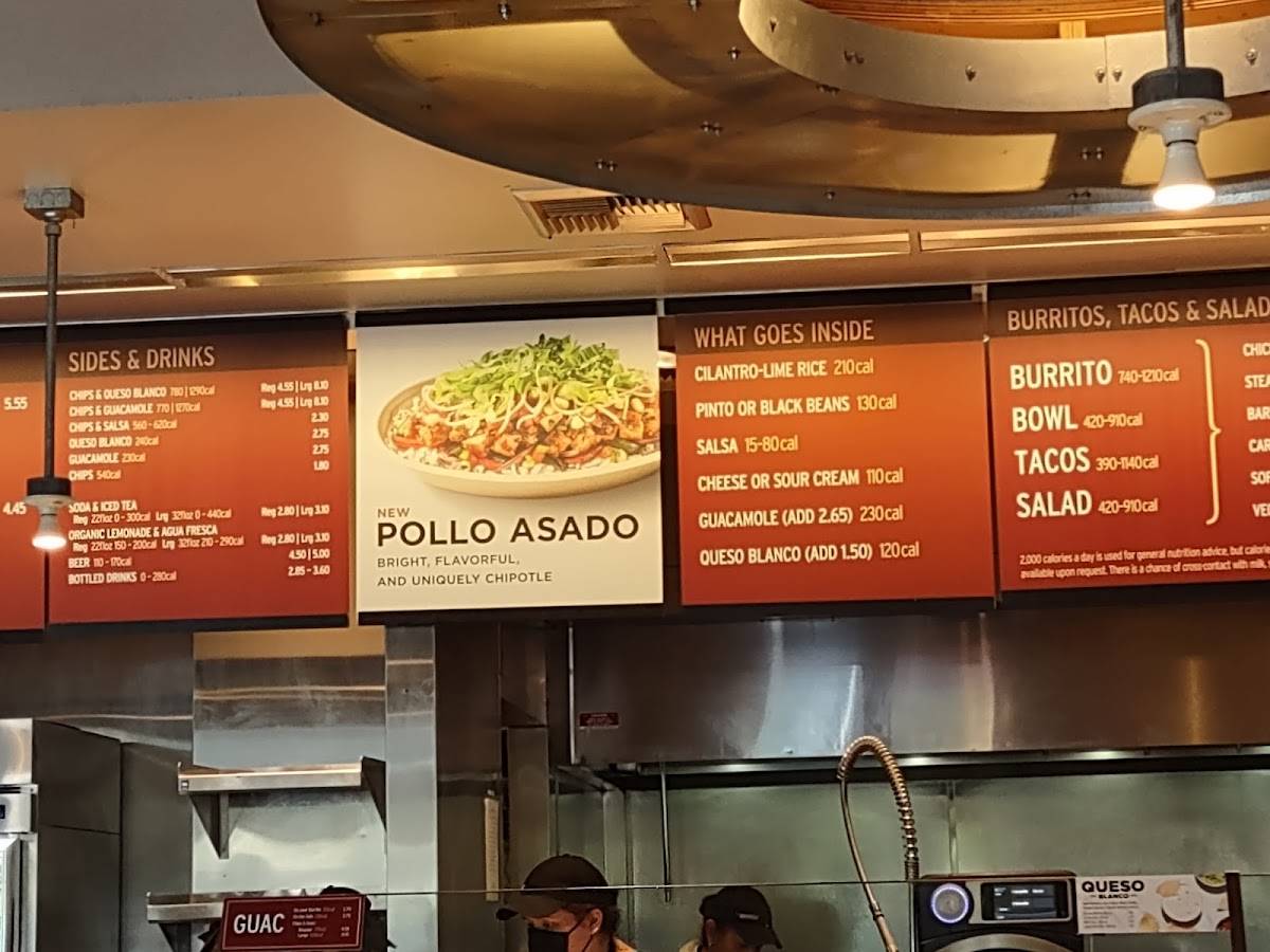 Chipotle Mexican Grill меню