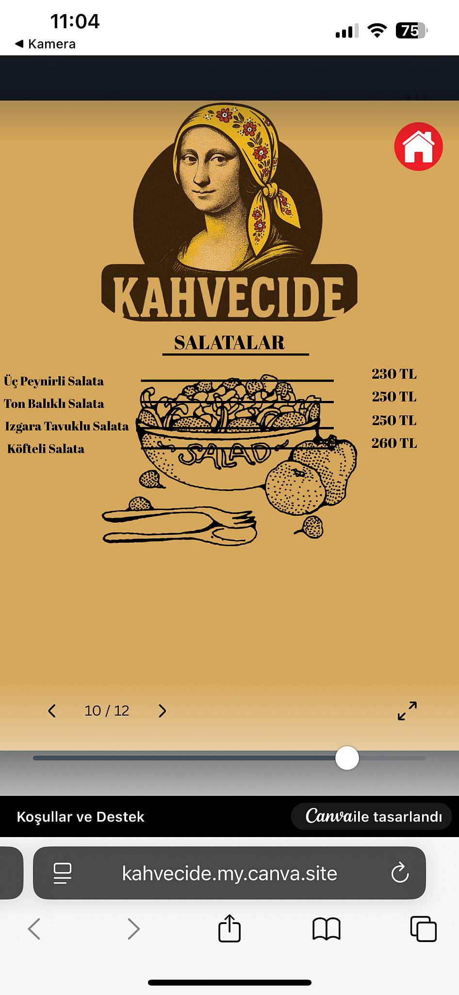 Kahvecide меню
