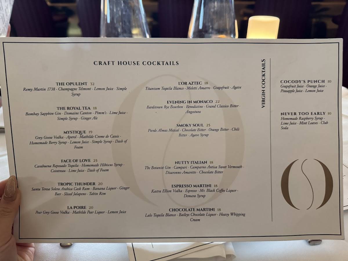 Cocody Restaurant & Bar меню
