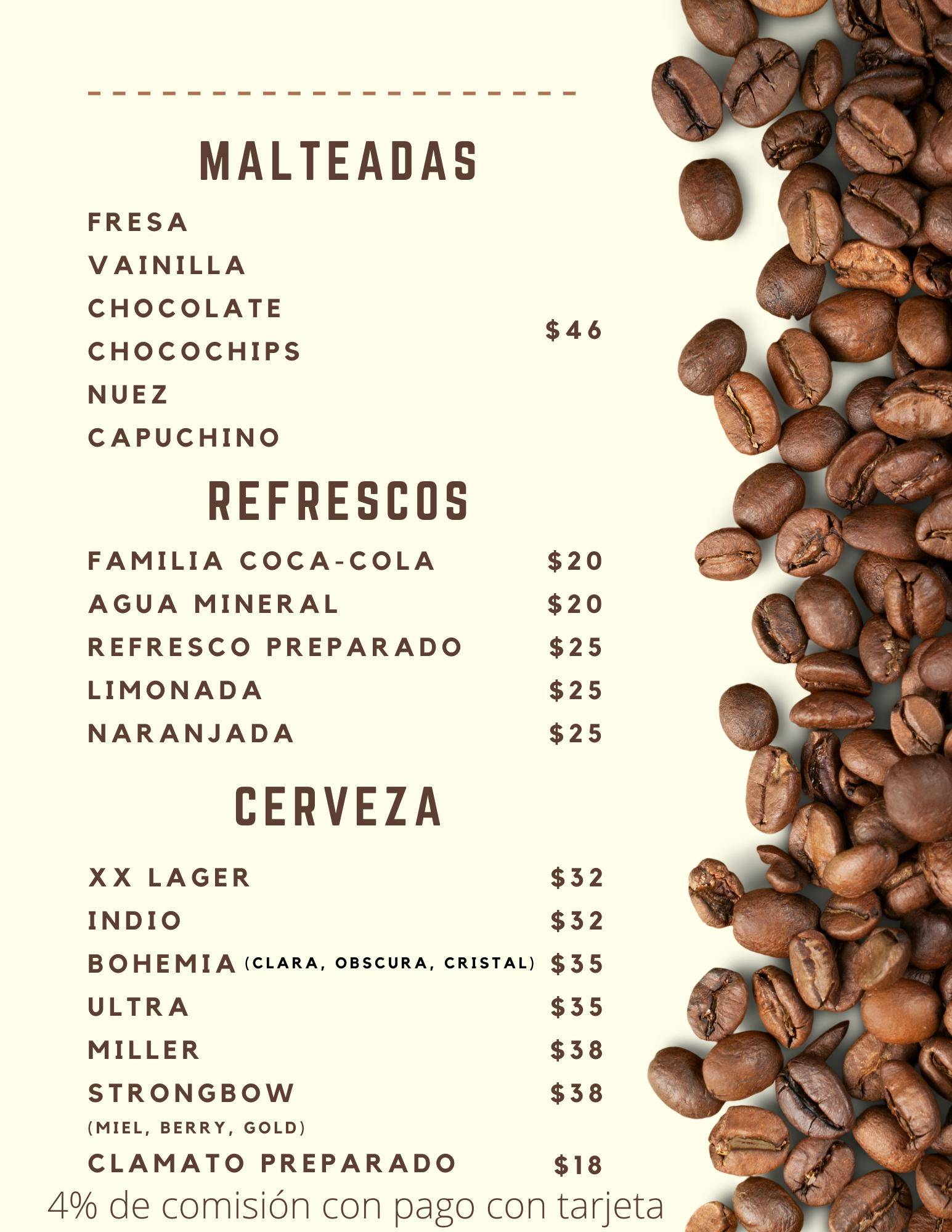 Coffe and Group меню