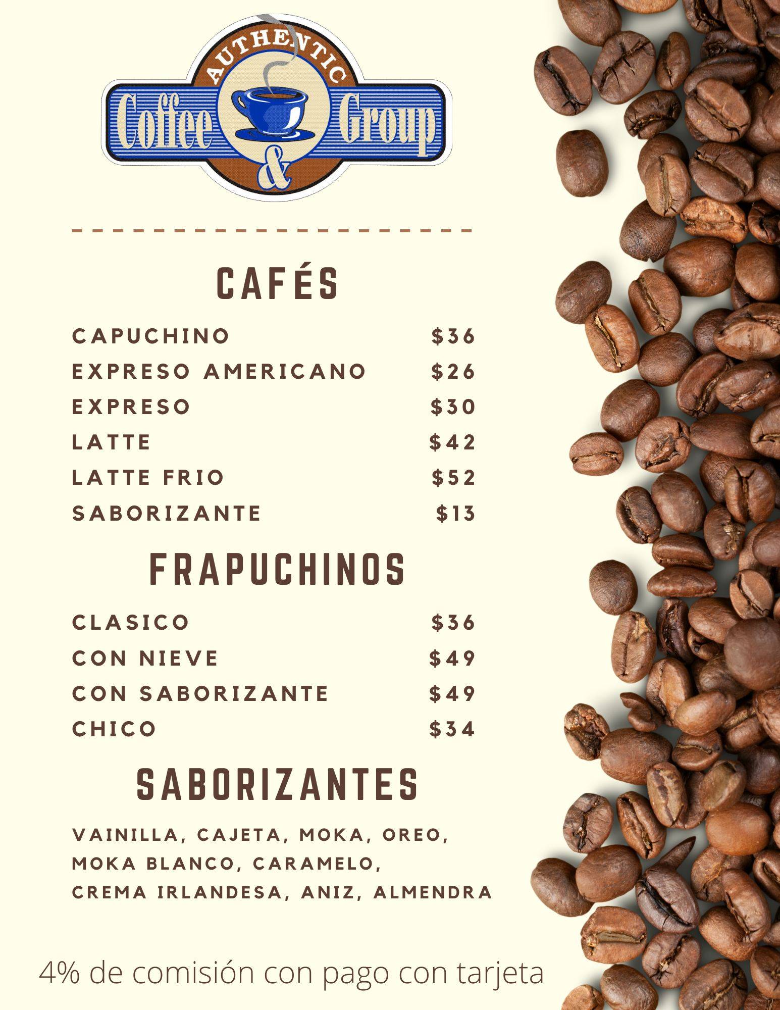 Coffe and Group меню