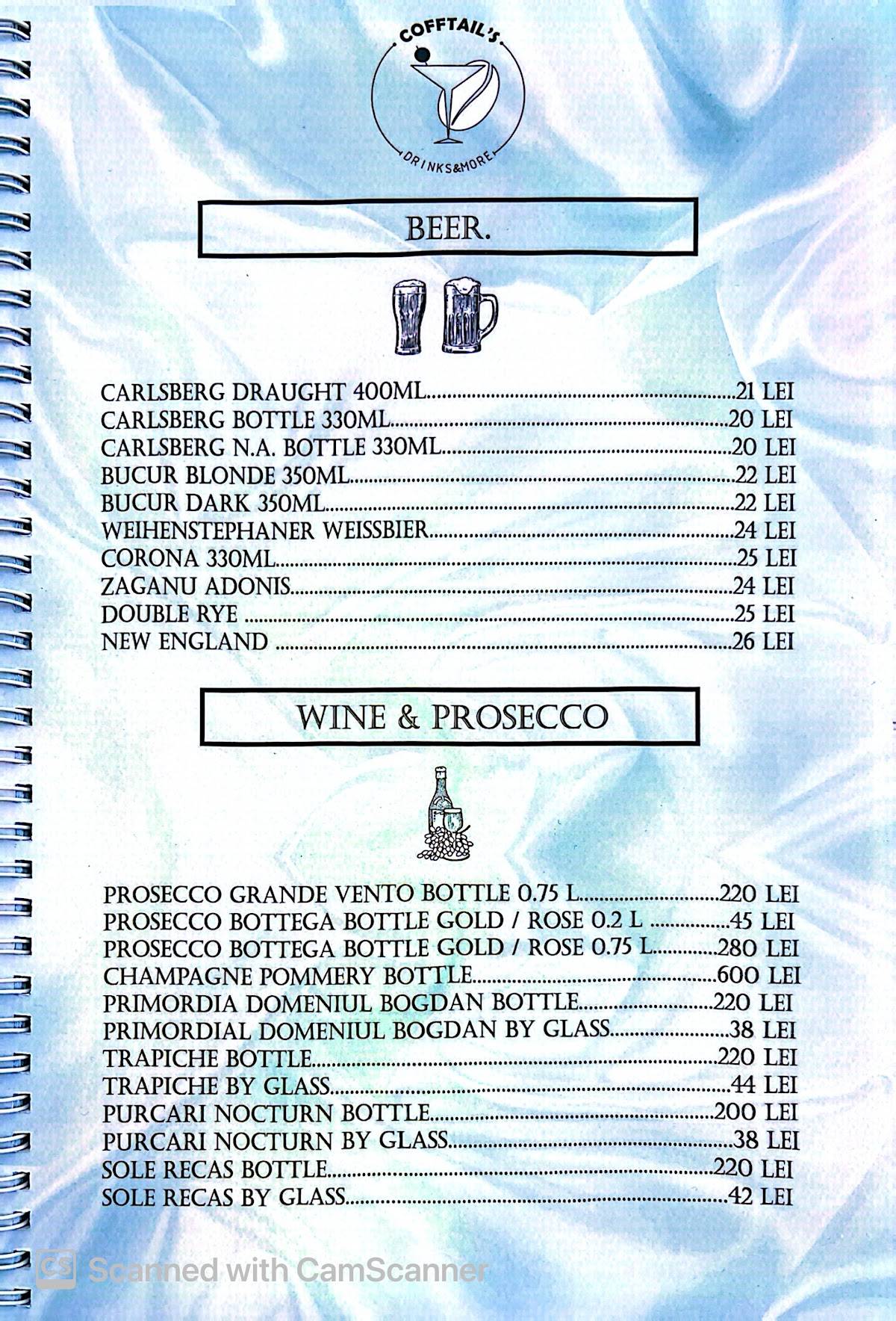 Cofftail's Coffee & Cocktail Bar Victoriei меню