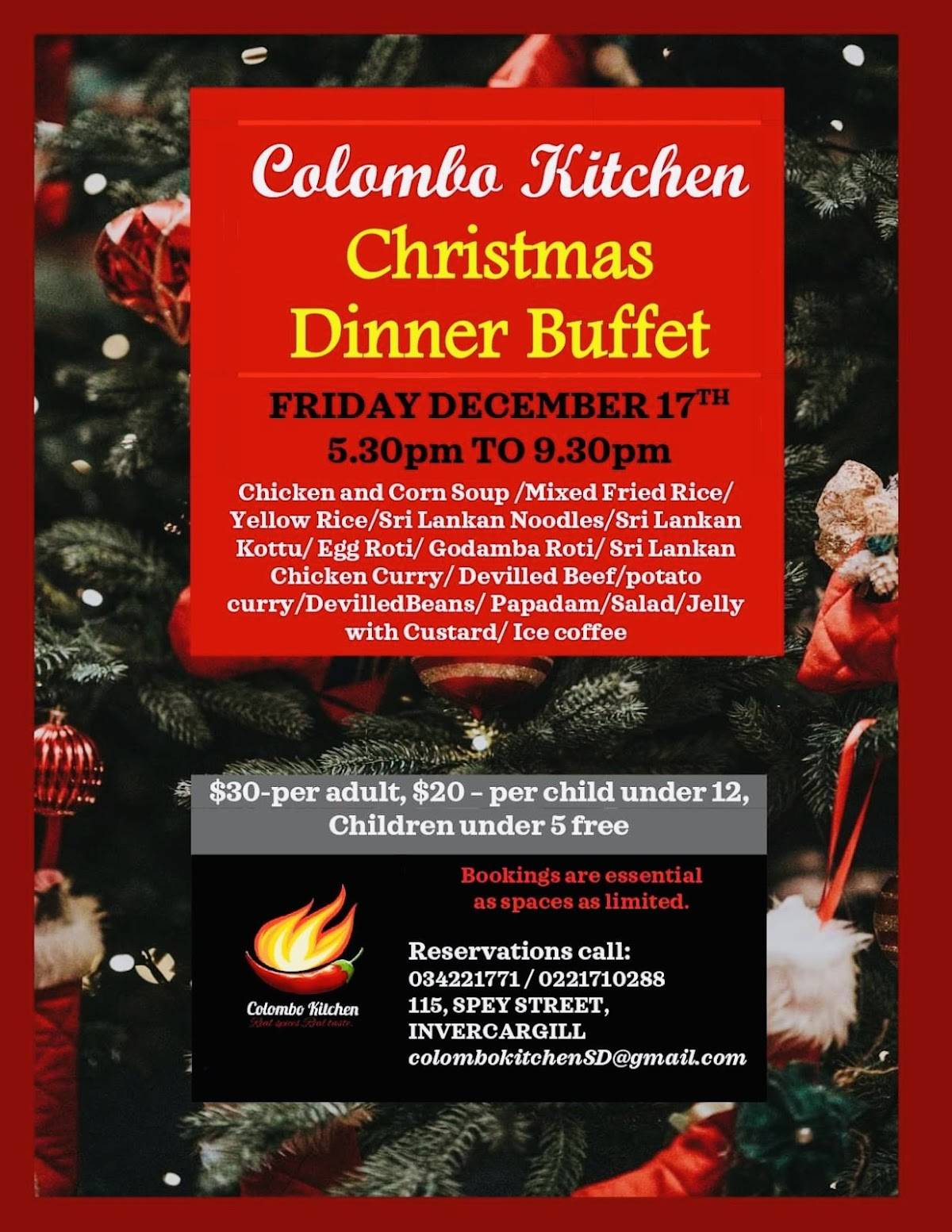 Colombo Kitchen Restaurant меню