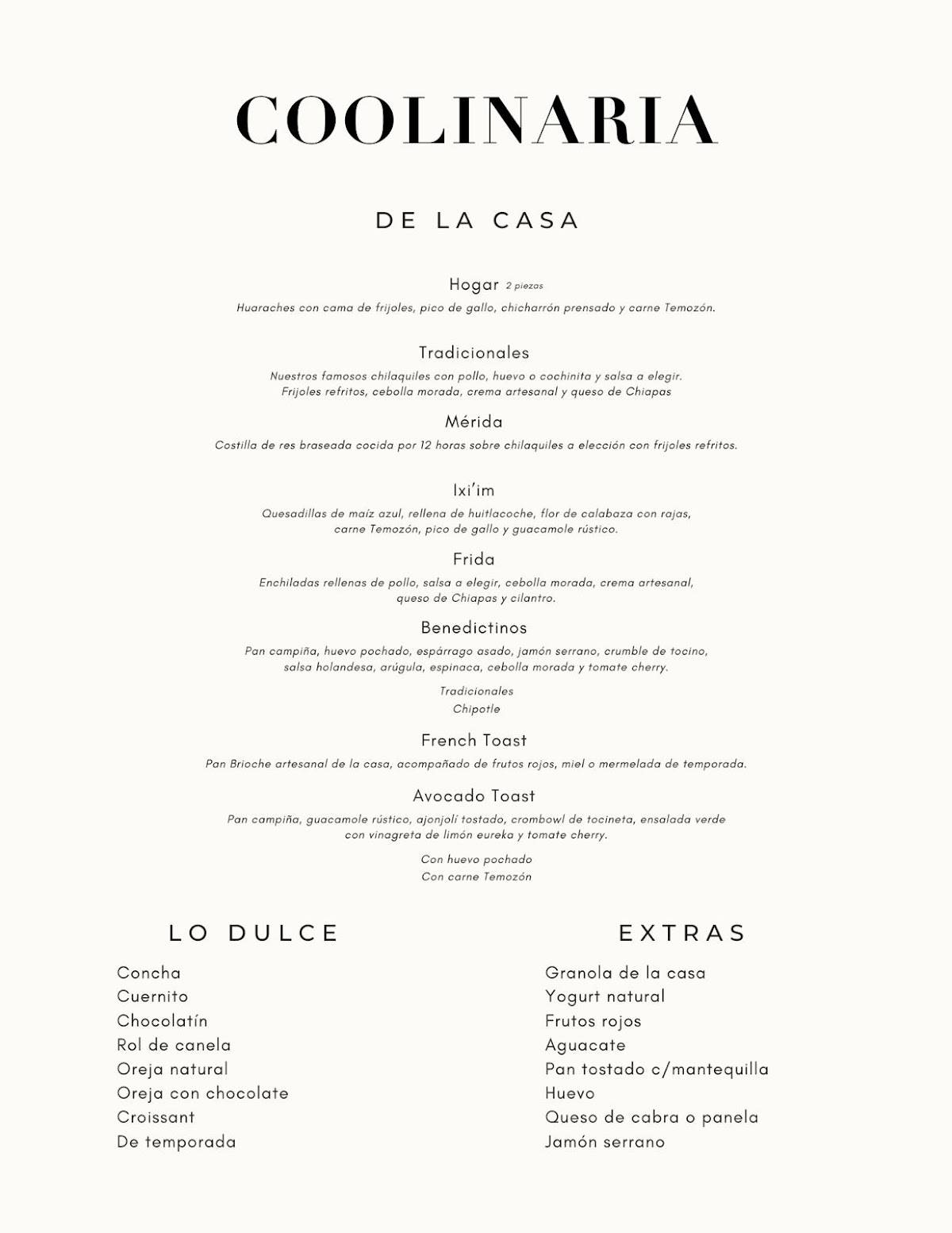 Coolinaria - Bistro con Alma меню