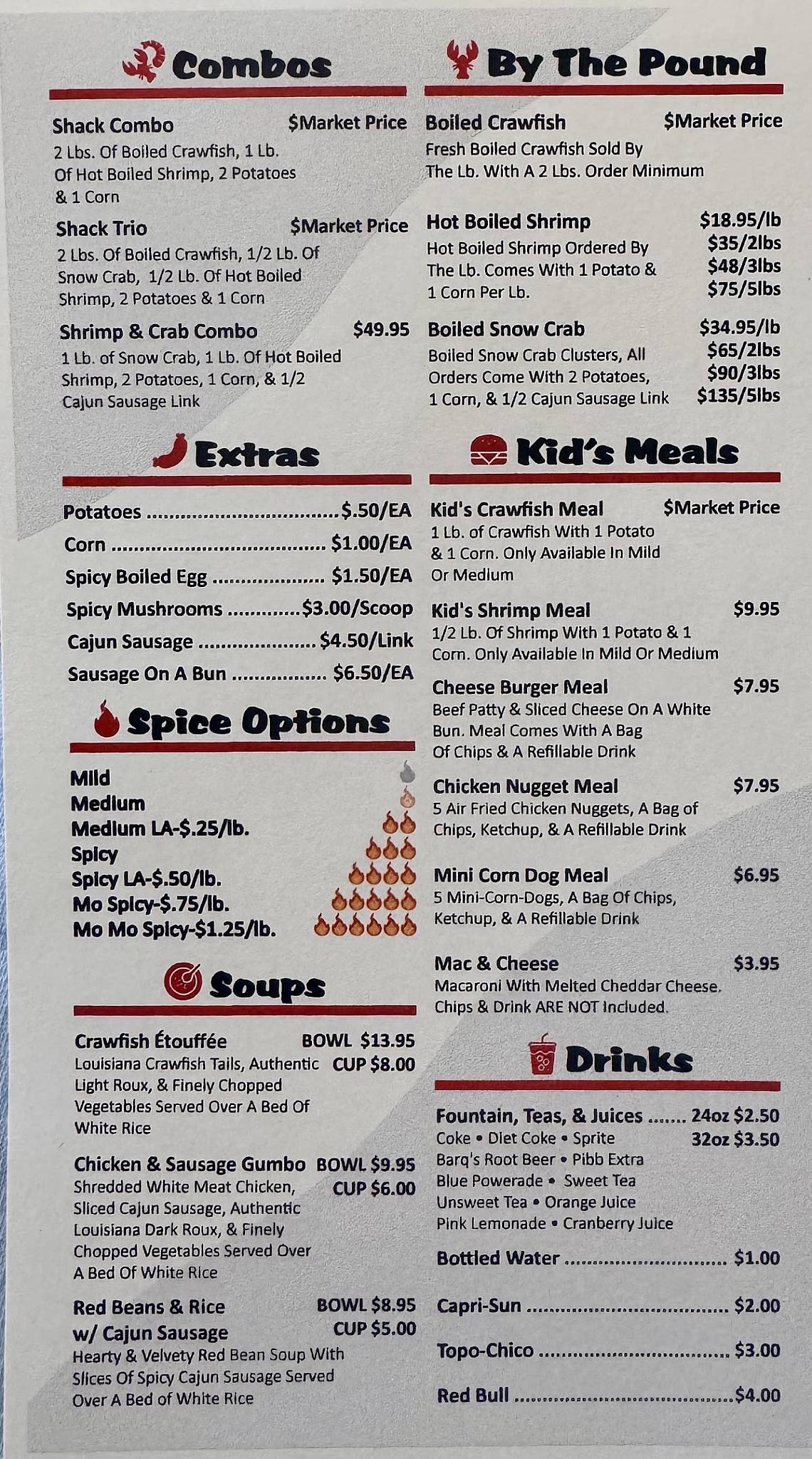 Crawfish Shack меню