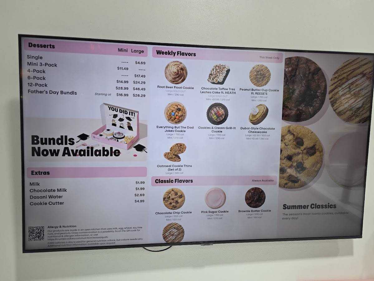 Crumbl Cookies меню