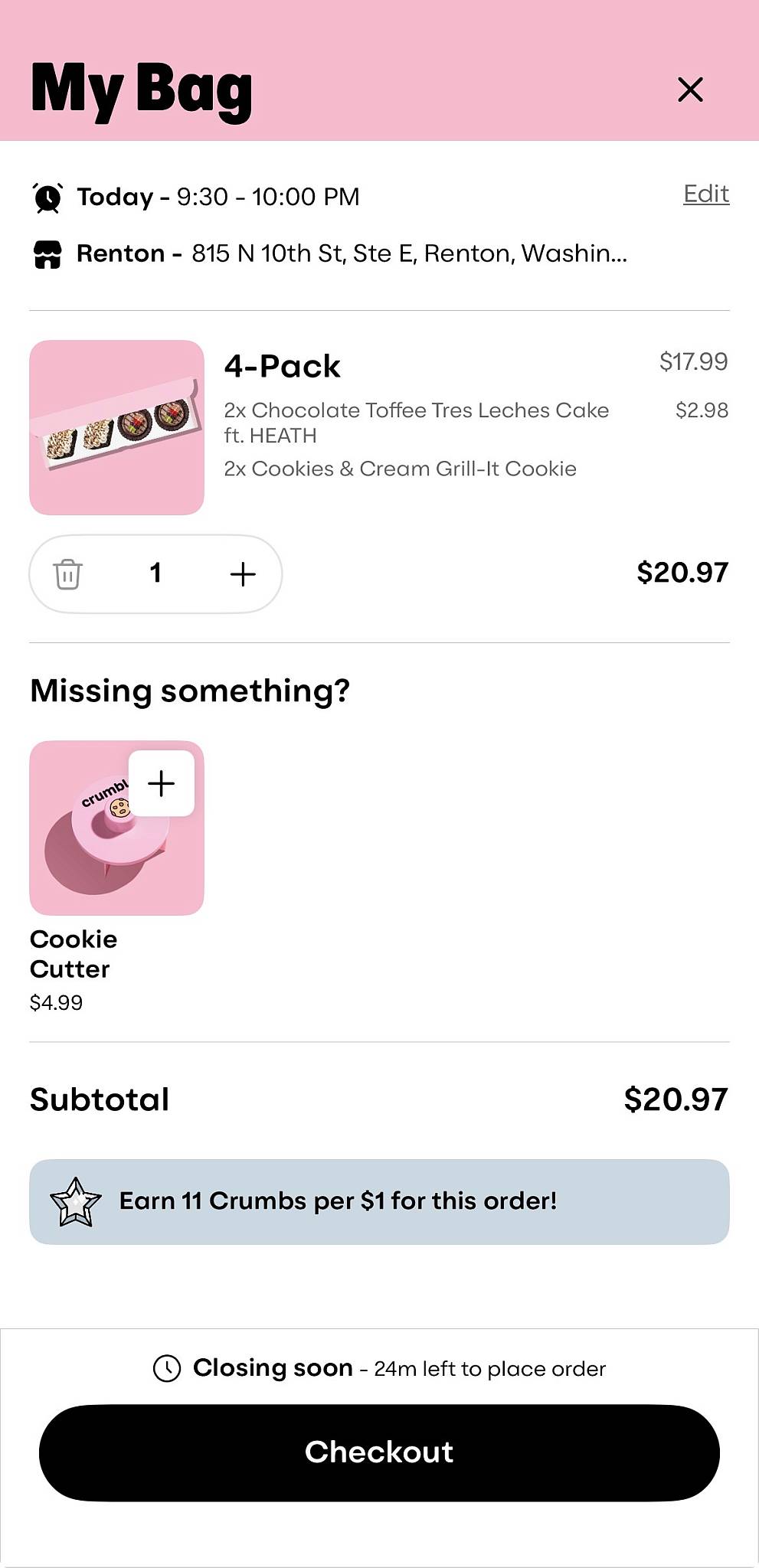 Crumbl Cookies меню