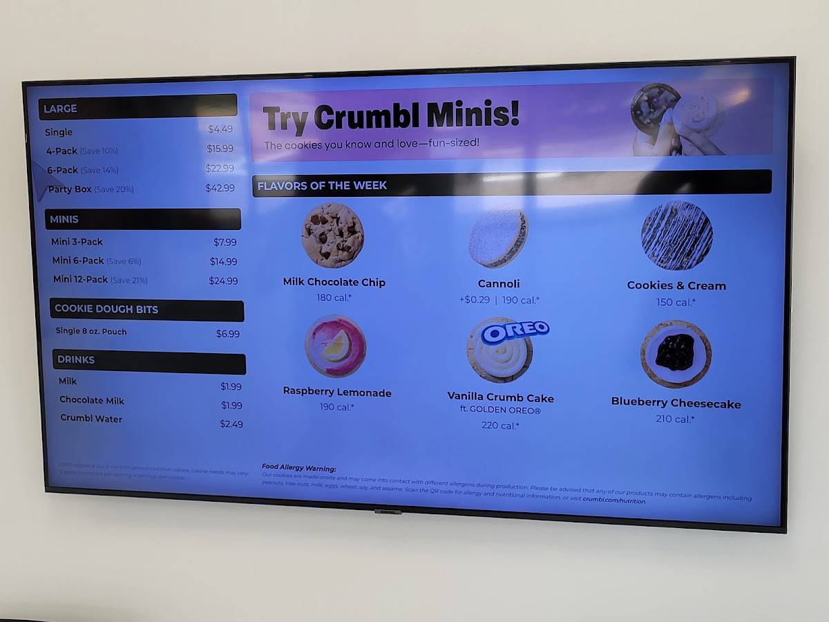 Crumbl меню