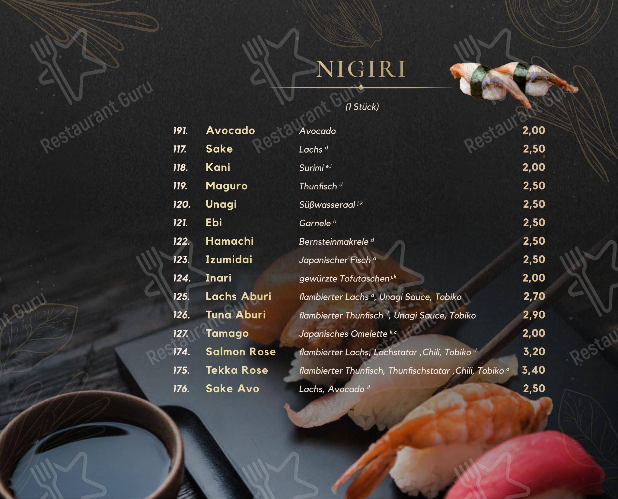 Меню ресторана Cubi Restaurant - Меню