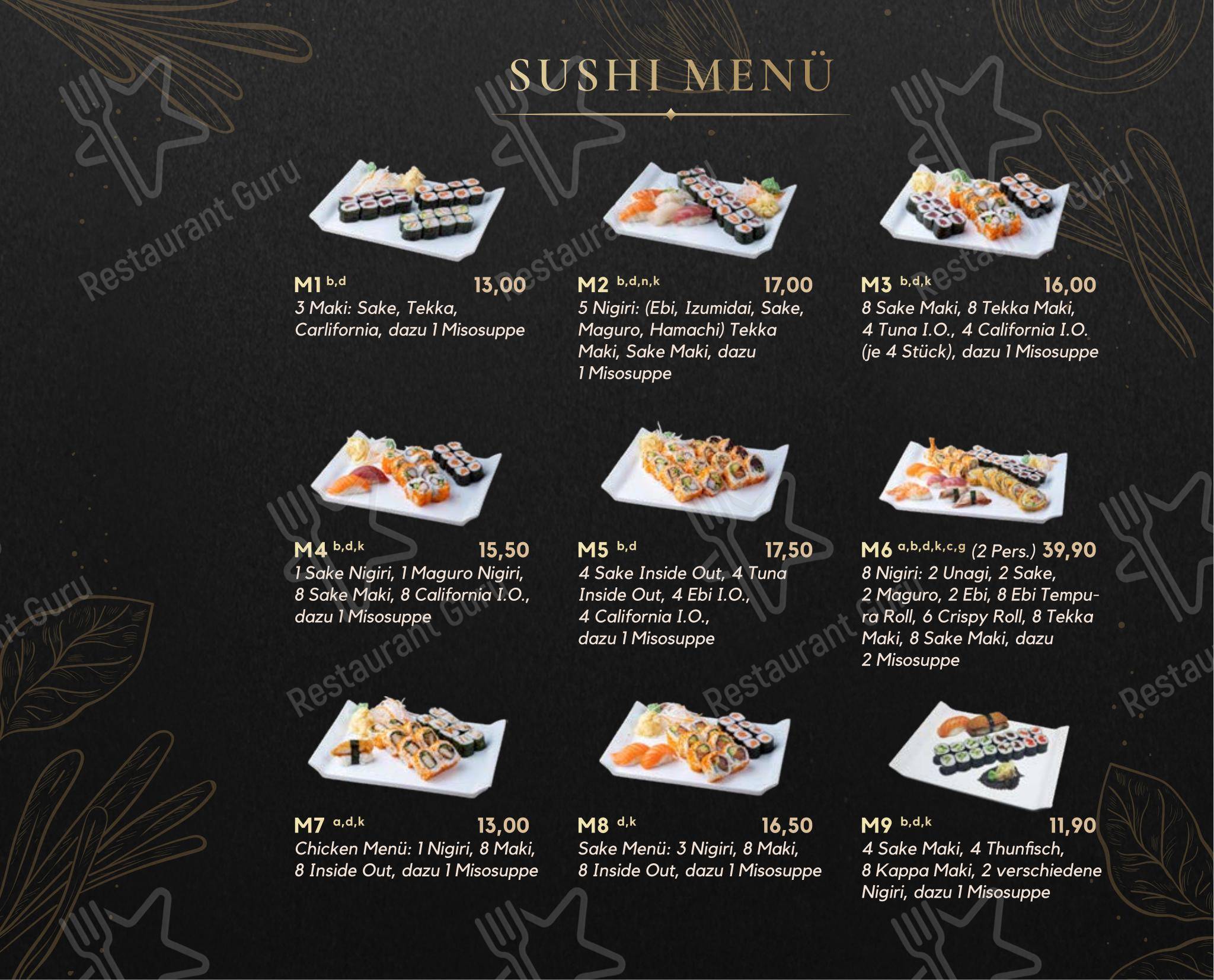 Меню ресторана Cubi Restaurant