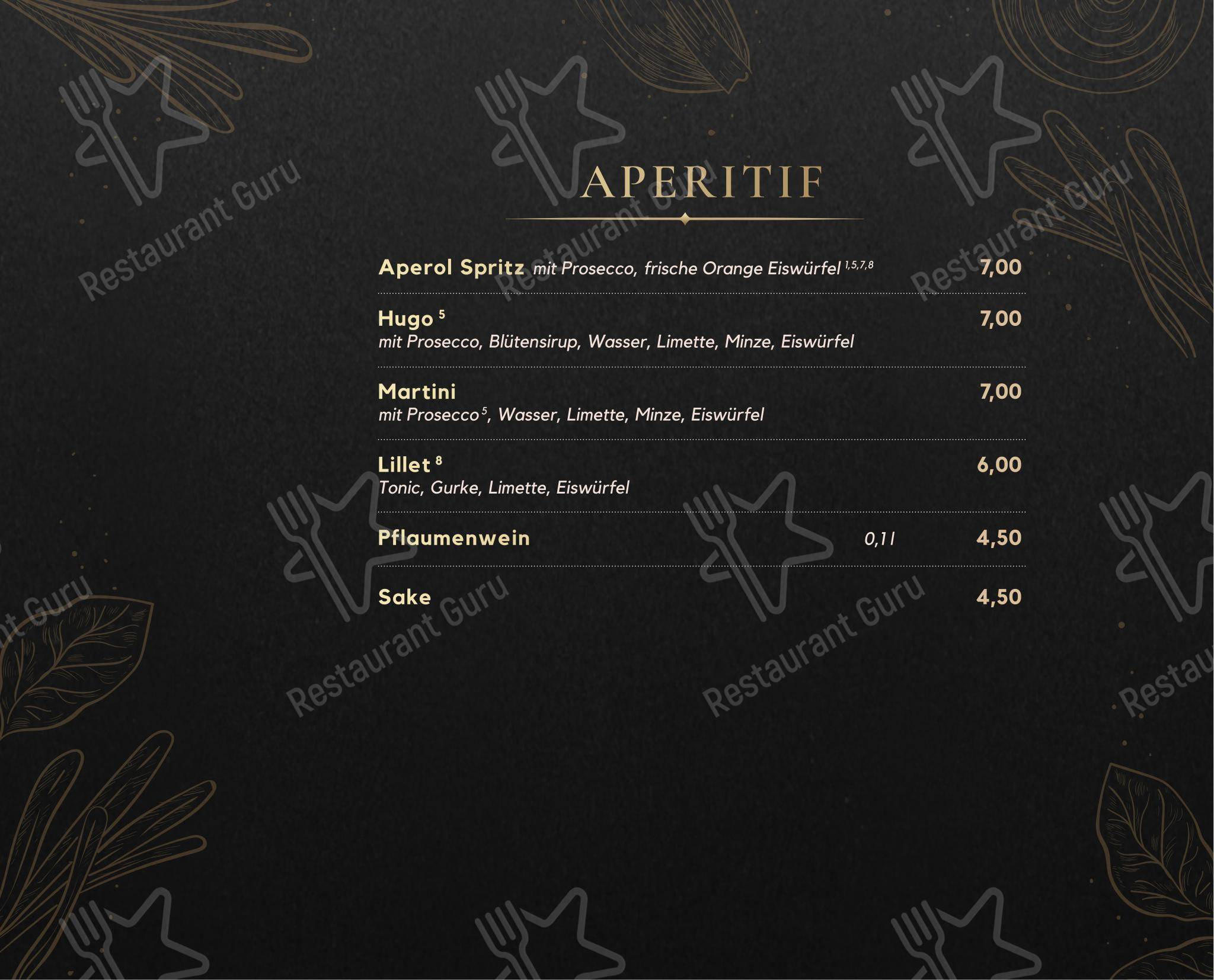 Меню ресторана Cubi Restaurant - Меню напитков