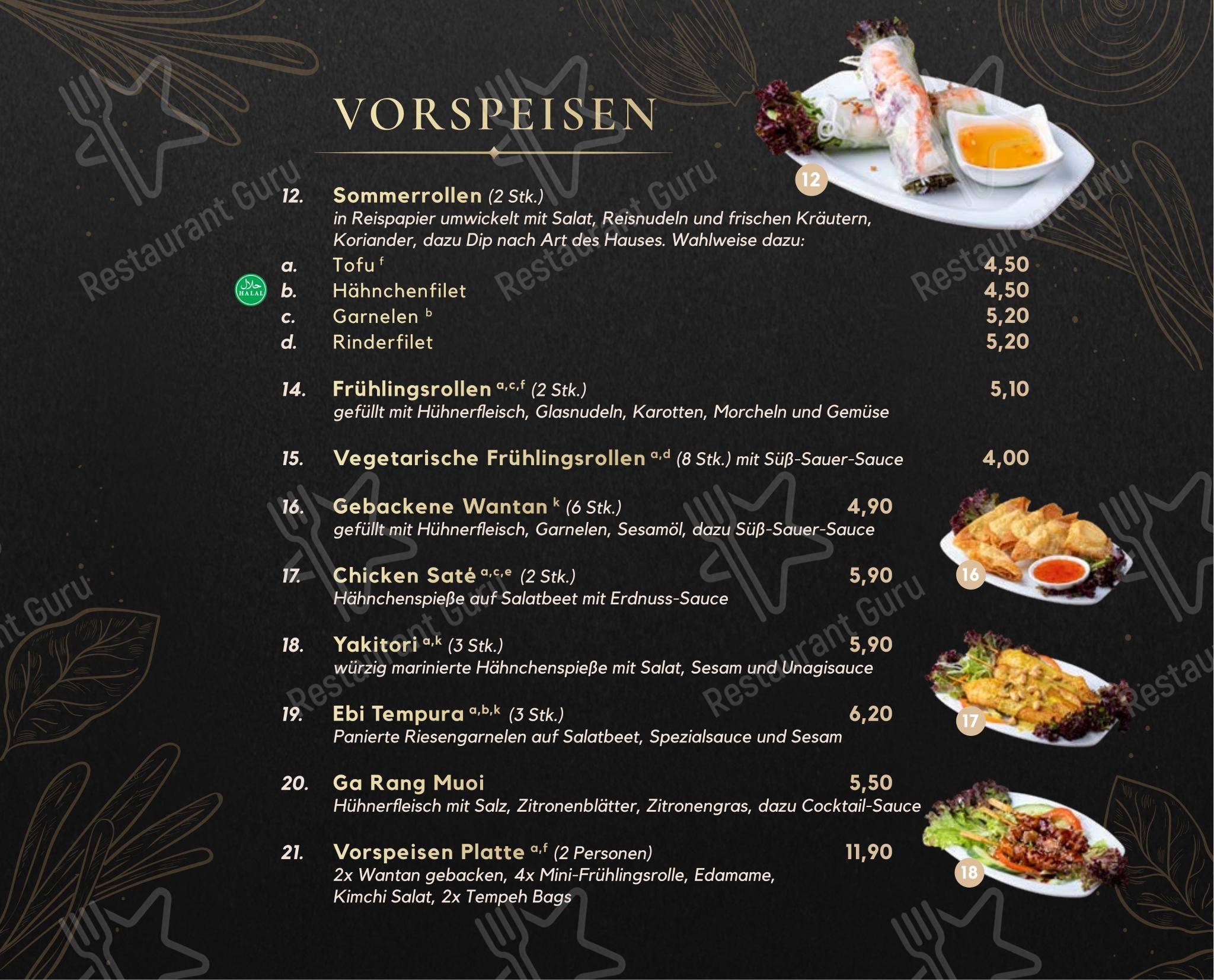 Cubi Restaurant в Берлине - Меню
