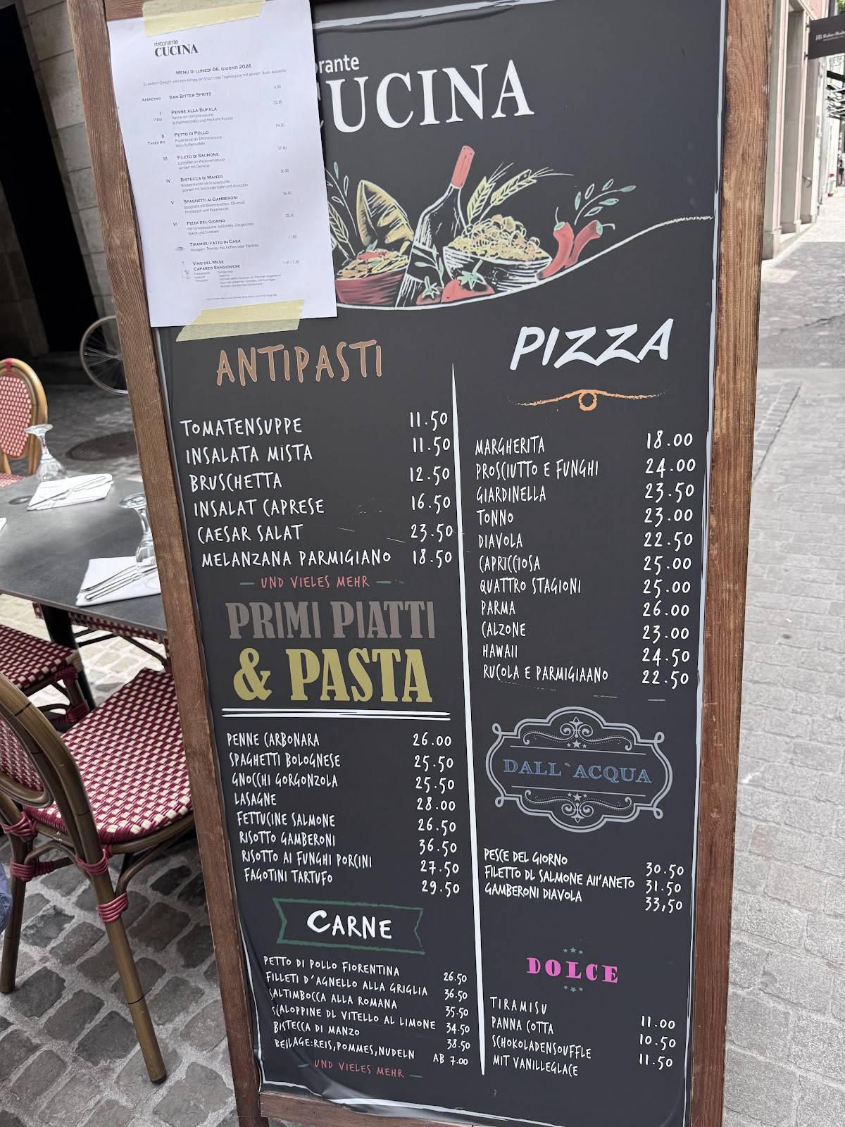 Cucina Niederdorf меню