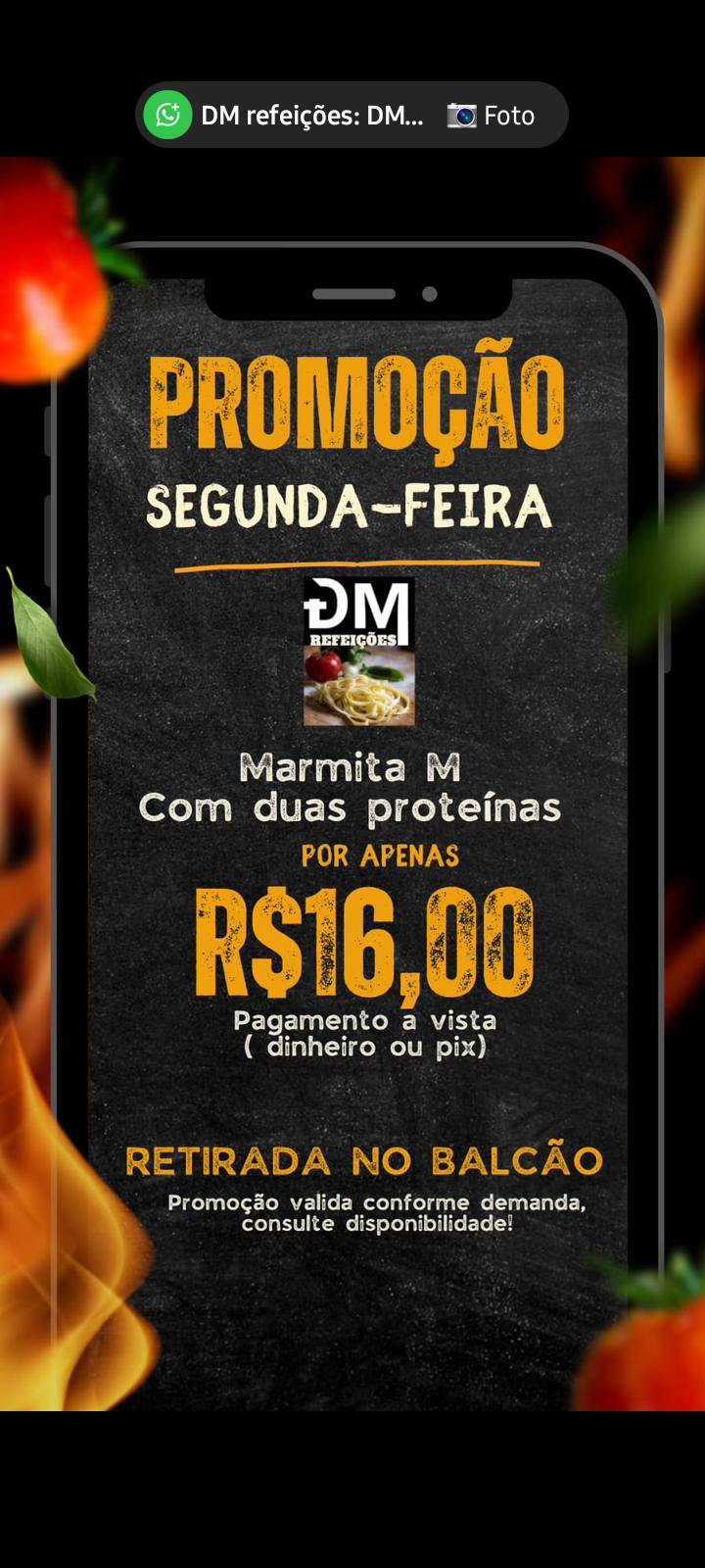 DM refeições Restaurante e Marmitas Rio Maina меню
