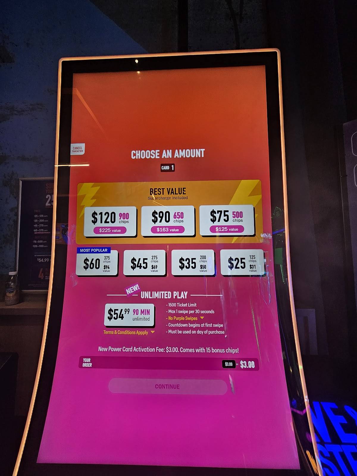 Dave & Buster's Reno меню