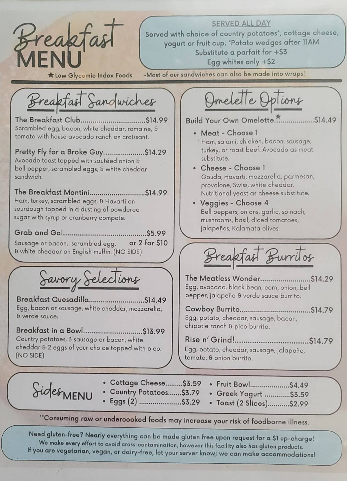 Delicious! Cafe меню