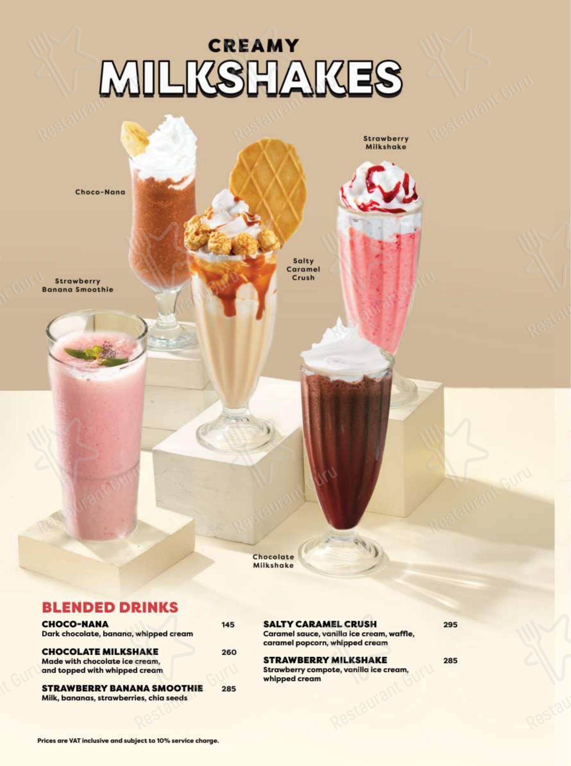 Меню ресторана Denny's в Санта-Росе