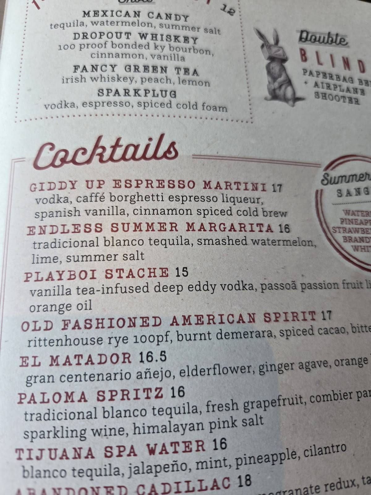 Culinary Dropout меню