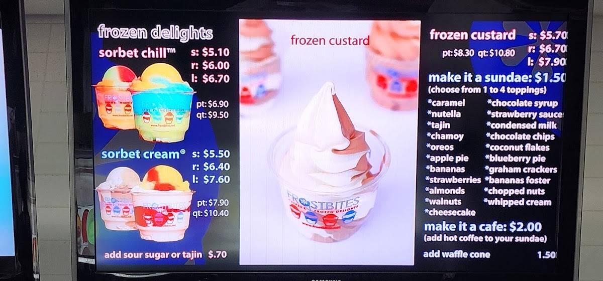 Frostbites Crepes & Frozen Delights меню