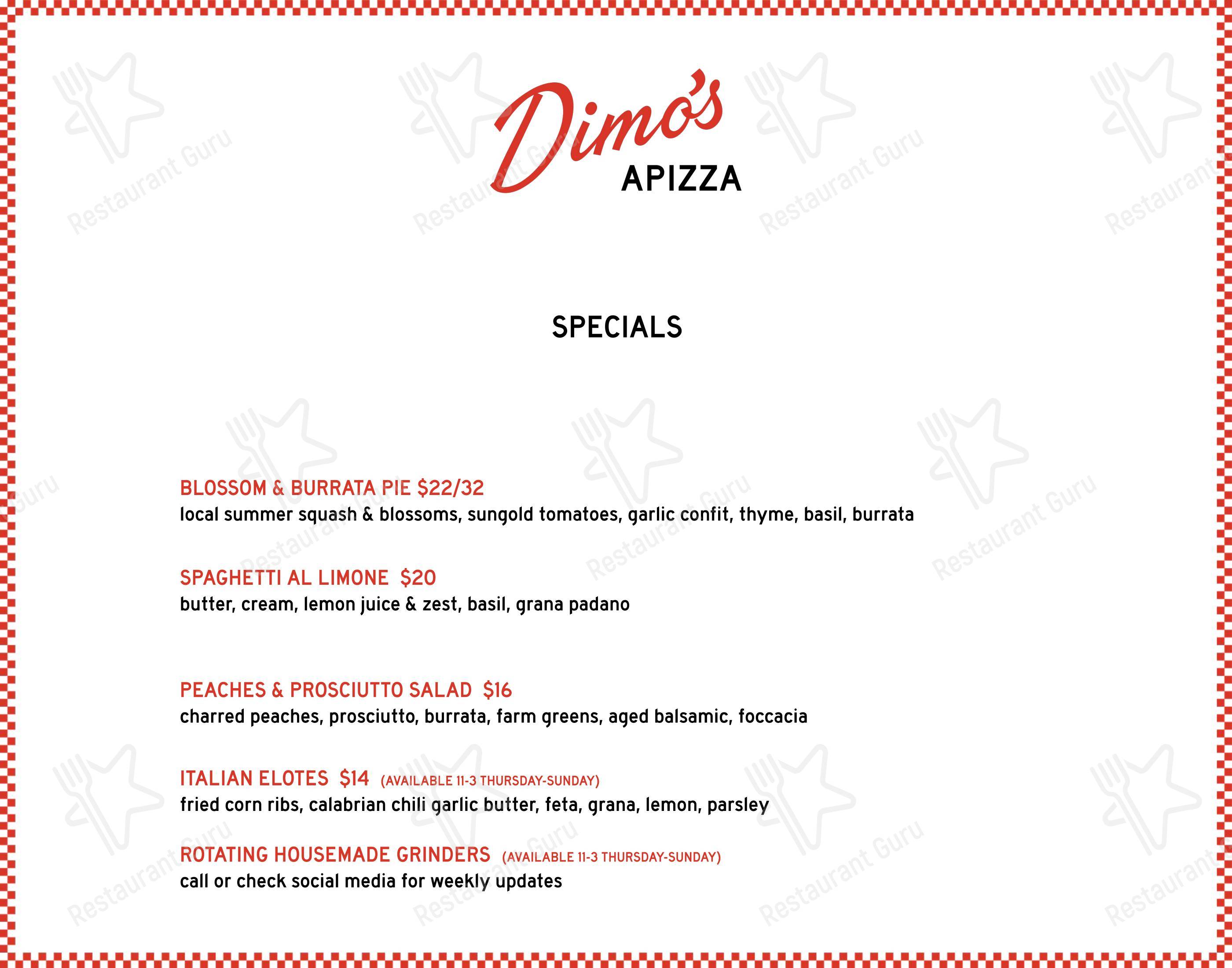 Меню пиццерии Dimo’s Apizza - Детское