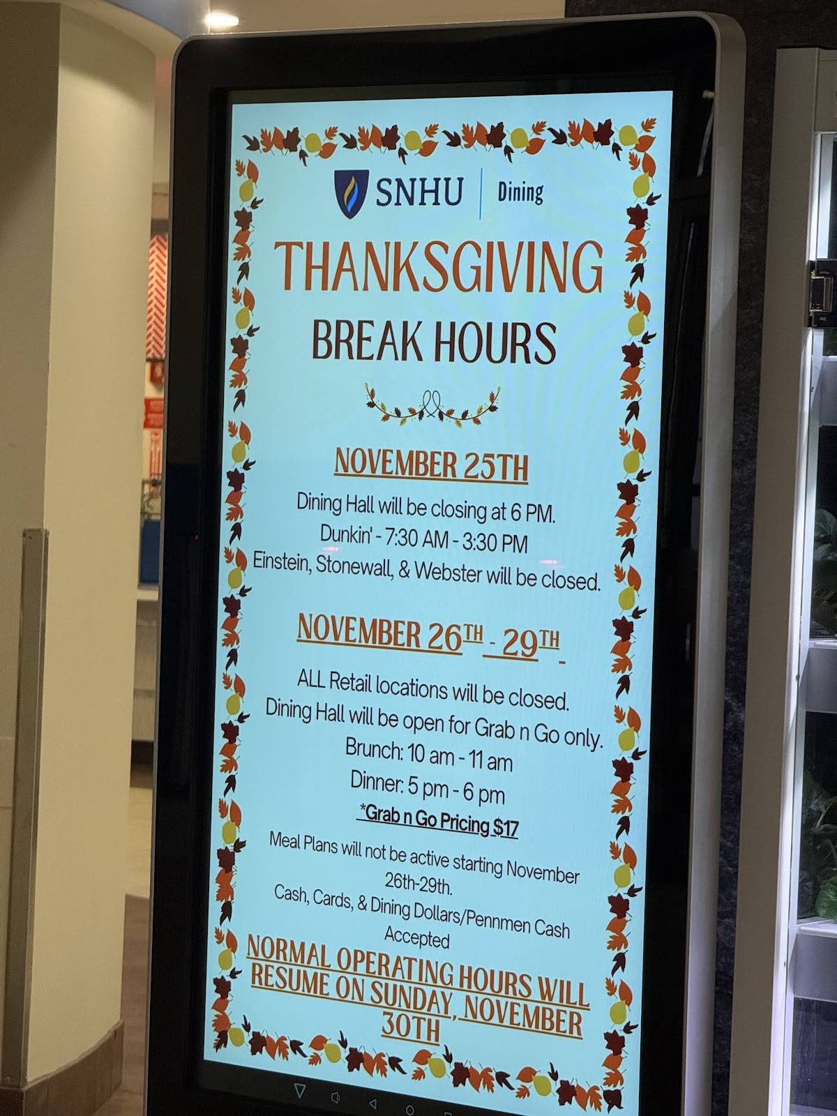 Dining Center меню